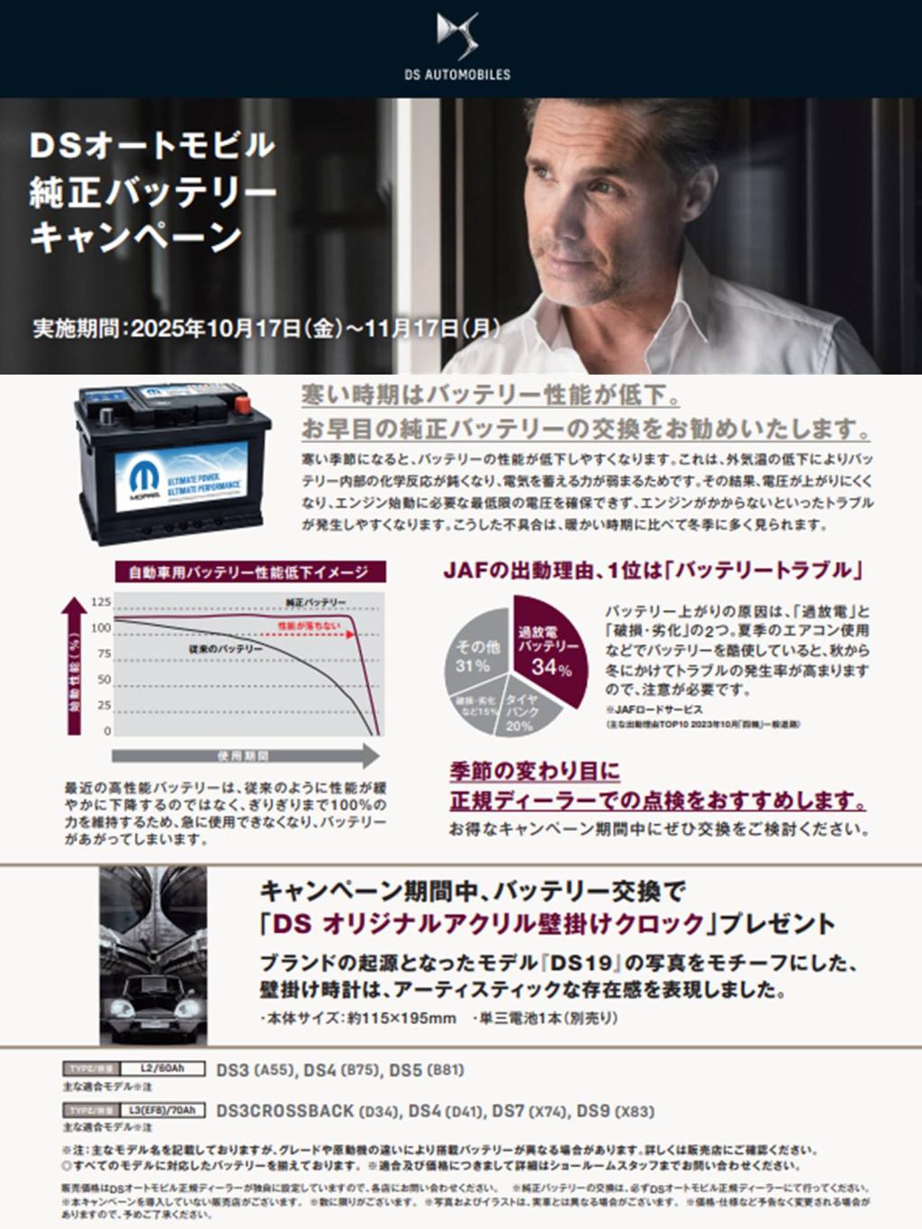 DS純正バッテリーキャンペーン開催中